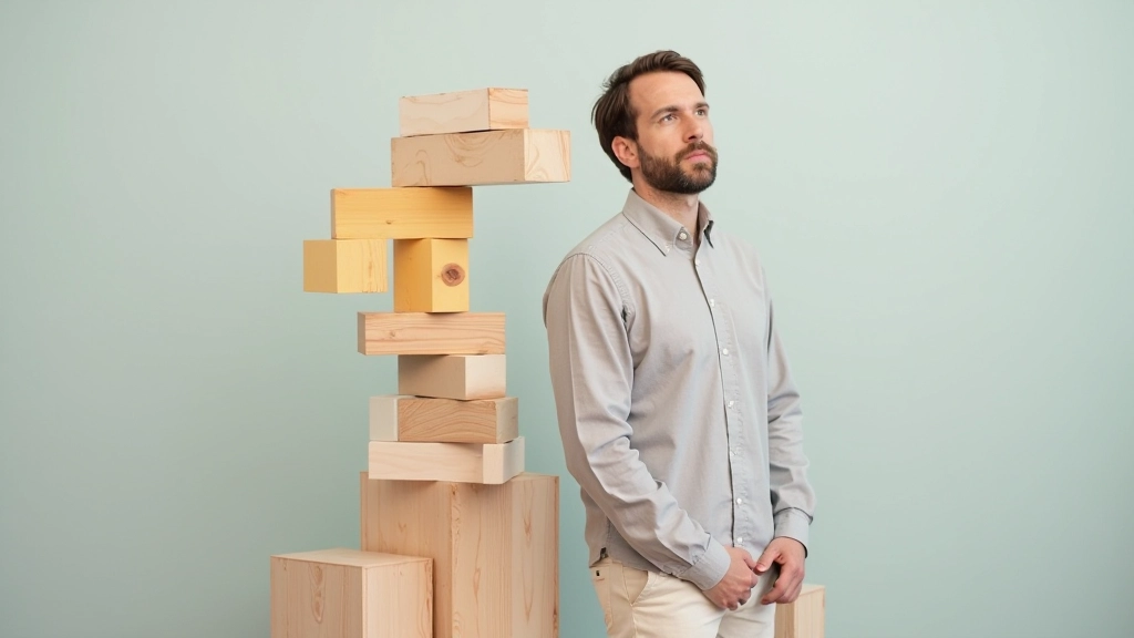 Representação visual de barreiras mentais e bloqueios cognitivos que impedem o pensamento criativo